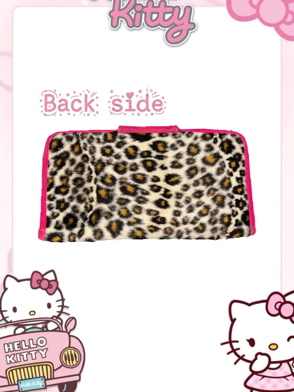 Hello Kitty Leopard Print Mini Wallet with Hot Pink Trim - Picture 2 of 4